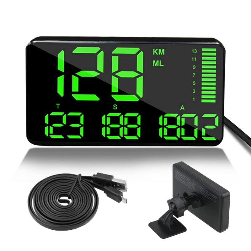 kingneed Digital Universal GPS HUD Speedometer Display GPS Head Up Dispaly Speedometer Car Truck Odometer with Over Speed Warning/Car Clock / 5.4in Large Screen KingNeed C90 - Image 1